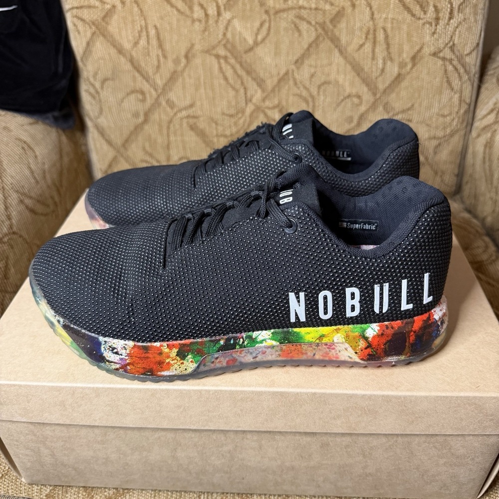 NOBULL Outwork Black Wild Trainer Sneaker Shoe Rainbow Multi Color Men's‎ 9.5